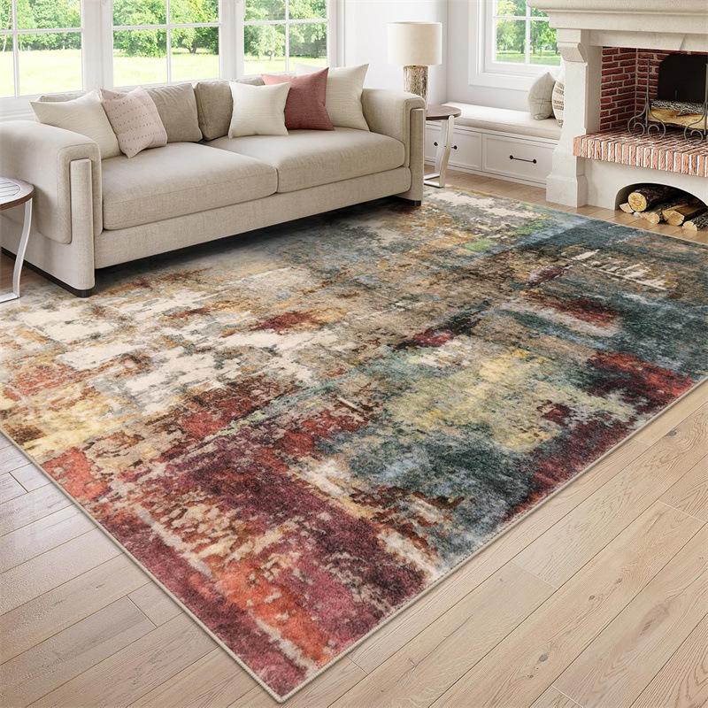 Crystal Pile Carpet Modern Abstract Living Room Kitchen Bathroom Entryway Washable Rugs Stain-resistant Large Mats