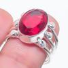 Natural Garnet Gemstone Handmade 925 Sterling Silver Jewelry Ring Size 7 Z9t67