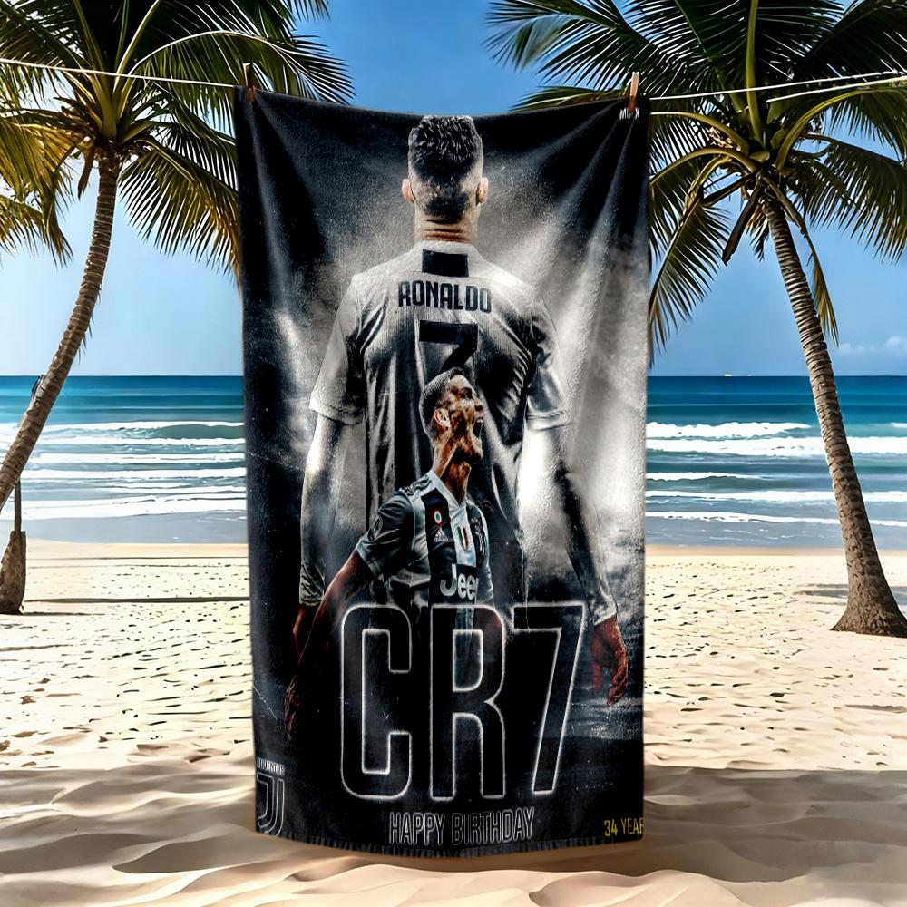 Cristiano Ronaldo Beach Towel Super Soft Microfiber Quickdry Fabric Comfortable Lightweight