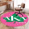Alpha Kappa Alpha Pattern Round Rug, Indoor/Outdoor Mat, for Picnic, Gameroom, Bedroom, Office, Living Room, Home Decor Carpet, Birthday Gift