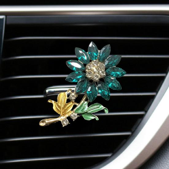 Автомобильный освежитель воздуха в виде цветка, клипса, универсальный, простая установка, блестящий, искусственный