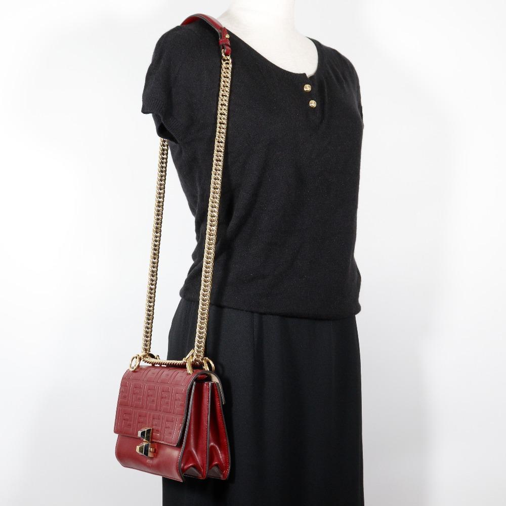 Fendi Мини сумка через плечо Mini canai 8M0381 A417 Красная телячья кожа Женская Б/У