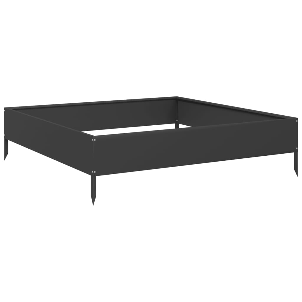 Raised Garden Bed Black 100 x 100 x 26 cm Steel