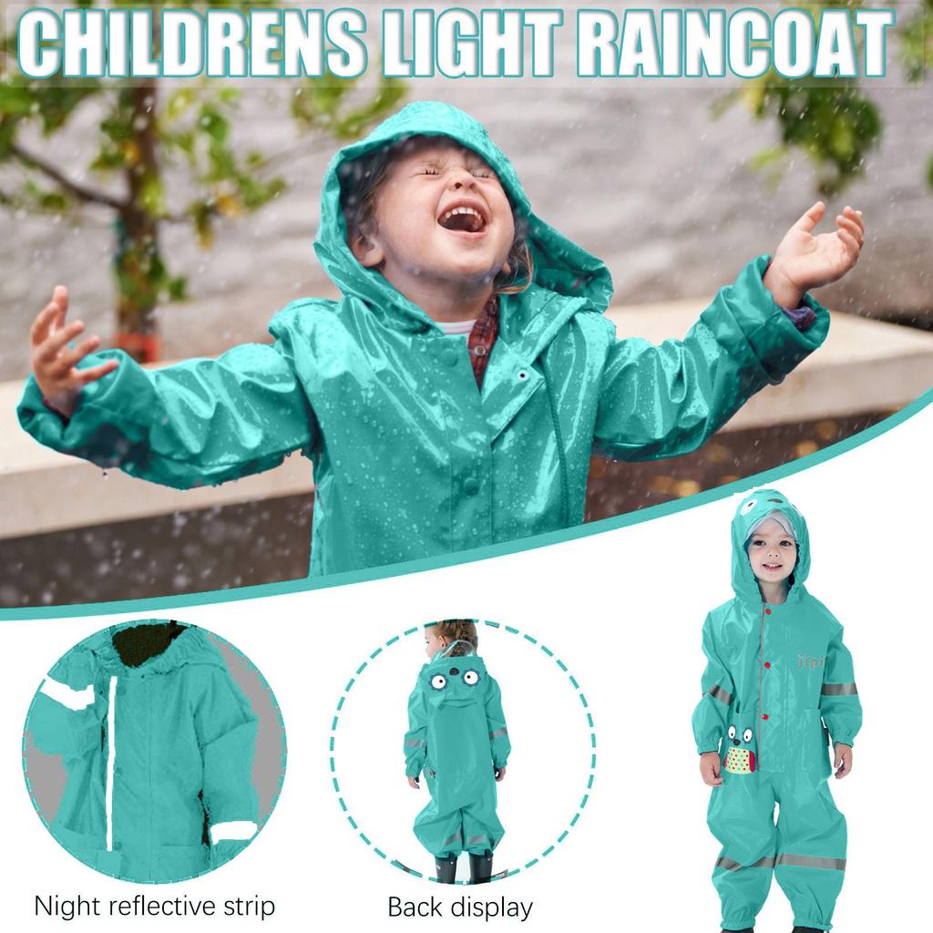 Pink Owl Print Kids Raincoat With Clear Visor Hood Reflective Strips Waterproof Toddler Rain Cute Animal Themed Rainy Day Gear