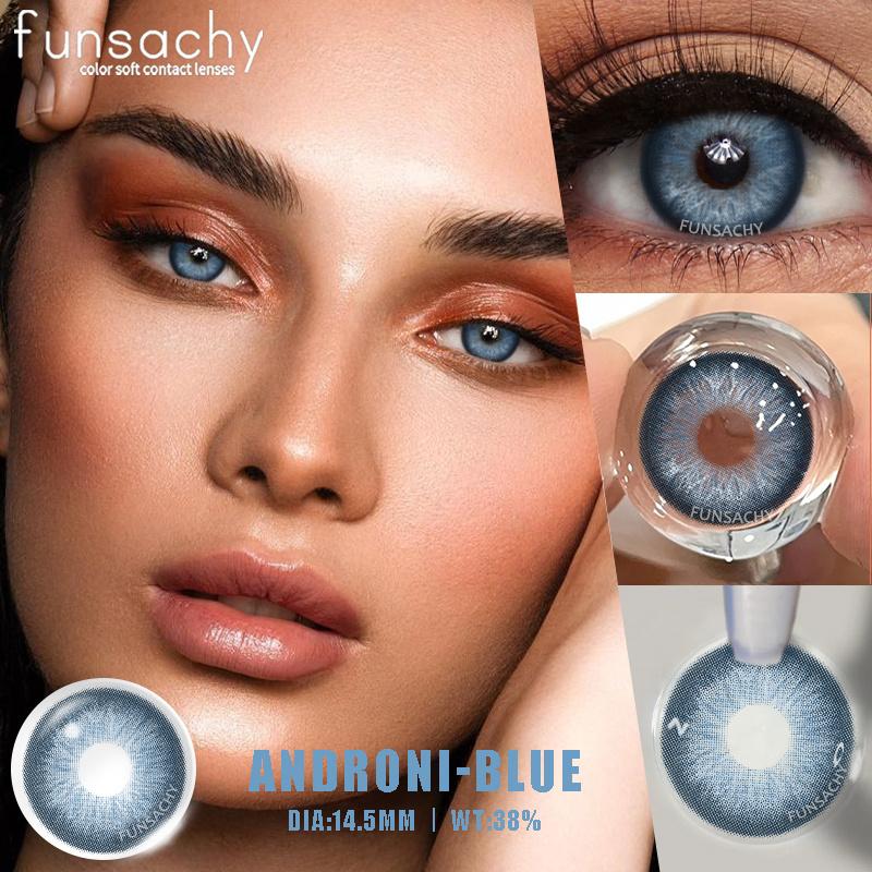 FUNSACHY 1 Pair New Color Contact Lenses for Eyes Beautiful Pupil Fashion Gray Brown Soft Lenses Yearly Cosmetics Korean Lens
