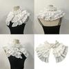 Vintage Tiered Ruffled Victorian False Collar Detachable Cotton Pleated Shawl for Women's Renaissances Costume Parties