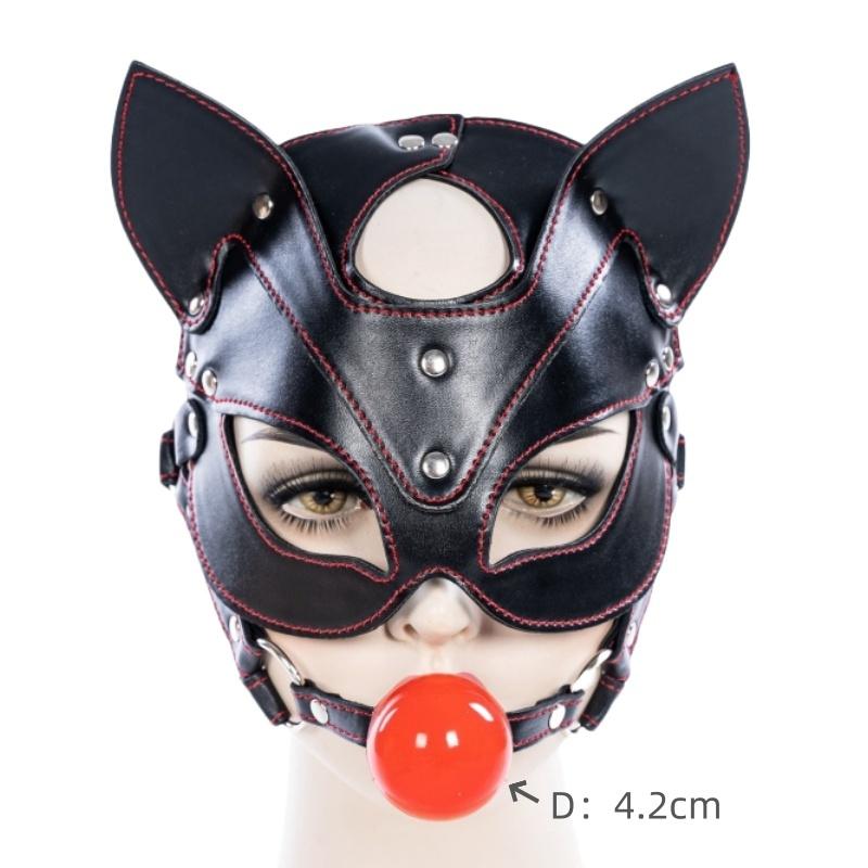 Sexy Allure Fox Eye Mask with Fetish BDSM Adult Harness Oral Flail Mouth Plug for Couple Slave Restraint Games Sex Gag Toy