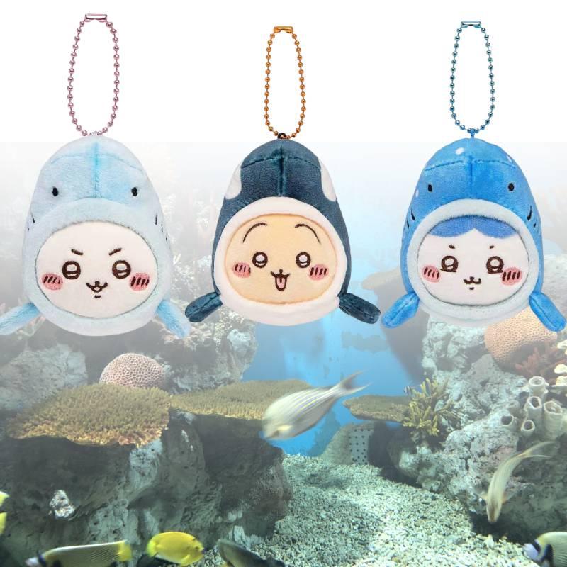 Милый плюшевый брелок-мишка в японском стиле в костюме кита