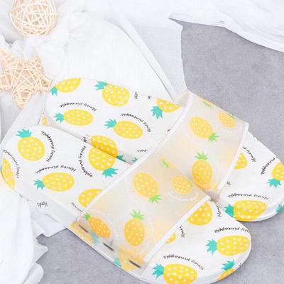 Модные женские летние тапочки, уличные плоские нескользящие шлепанцы, фруктовая внешняя торговля, женские домашние домашние большие размеры, прозрачные европейские и американские шлепанцы