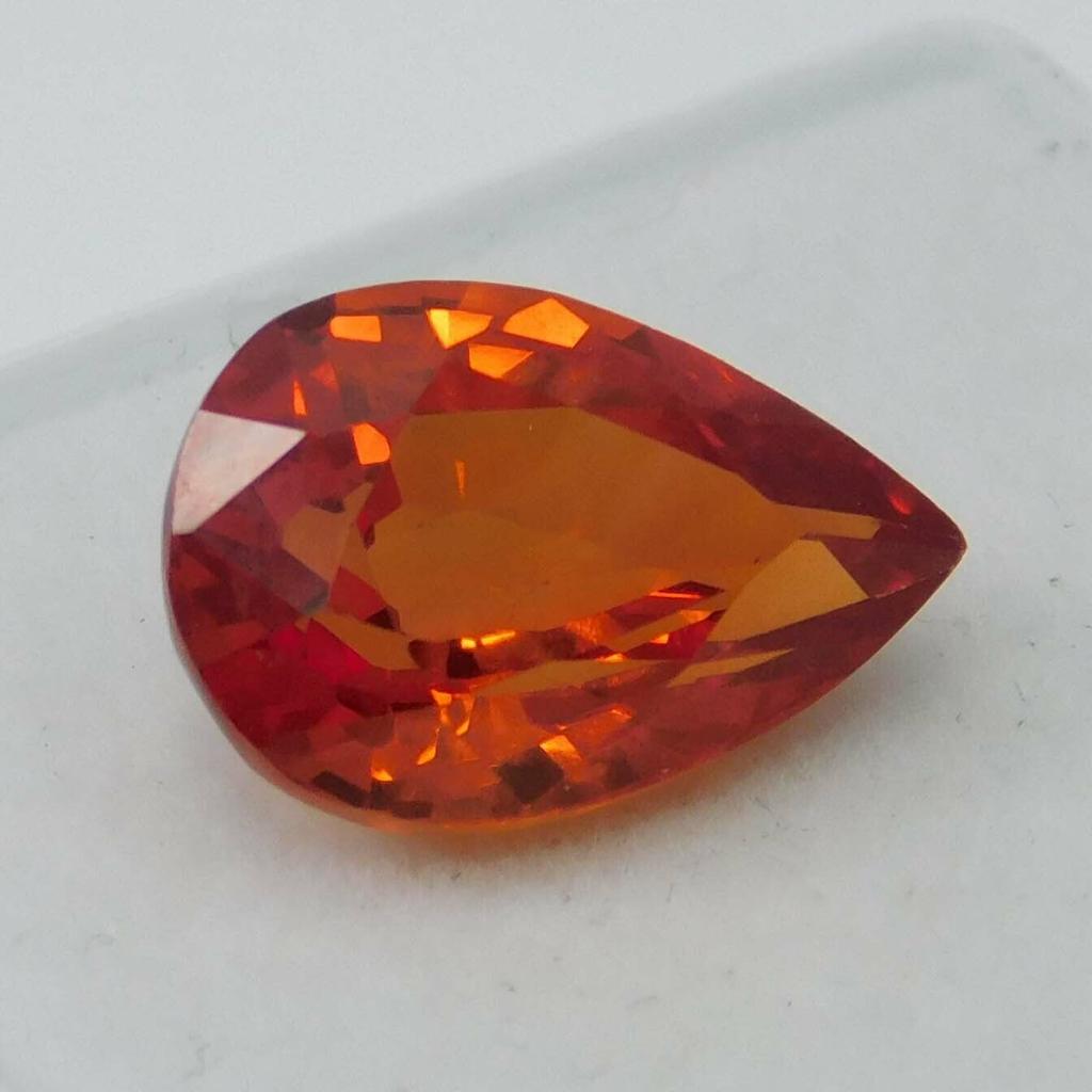 8.20 Ct Natural Ceylon SAPPHIRE Pear Shape Orange Color Loose Gemstone