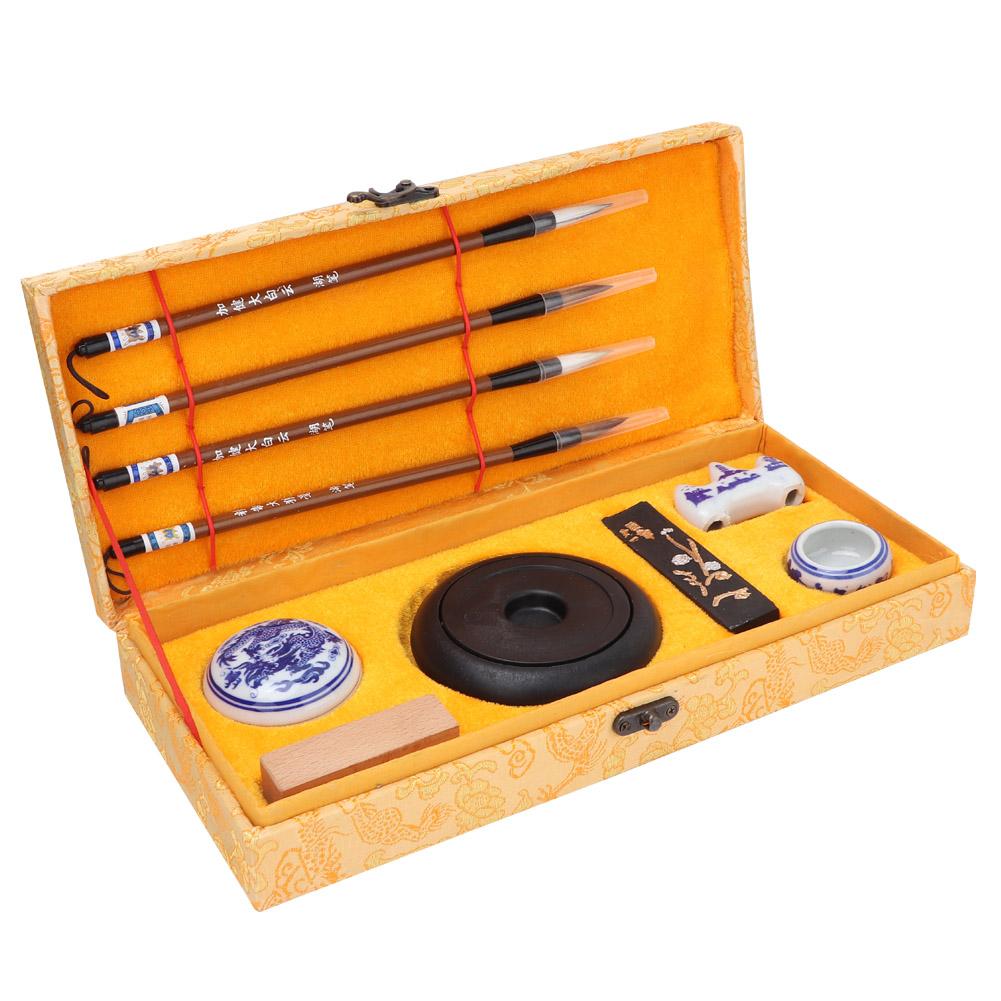 Набор для традиционной китайской каллиграфии «Четыре сокровища изучения» Кисть РучкаЧернилаБумагаТушечница