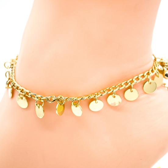 Женщины Boho Bell Круглые Подвески Ножные браслеты Браслет на щиколотке Цепь Ювелирные изделия для ног