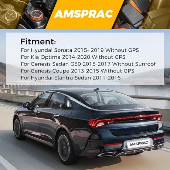 For 15-19 Hyundai Sonata-Elantra Ebony Carbon Black Shark Fin Roof Antenna Cover