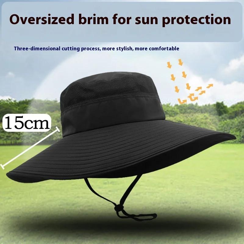 Big Size XXL Dry Quick Bucket Hats Men Big Brim Summer Outdoor Fishing Sun Hats Big Head Boonie Hat Sun Protection Fisherman Hat