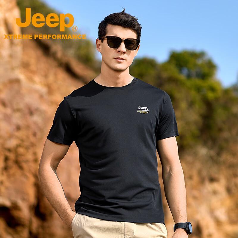 Jeep Men's Round Neck Short-Sleeve Casual T-Shirt P520945010