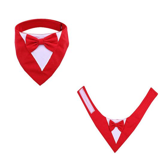 Смокинг для собак, бандана, официальный свадебный наряд с галстуком-бабочкой, нагрудники для домашних животных, шарф, регулируемый ошейник для маленьких и средних собак и кошек