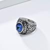 Мужское кольцо с драгоценным камнем, модный тренд, ретро-дизайн с изображением белоголового орлана из титановой стали, ювелирное украшение для руки в виде орла