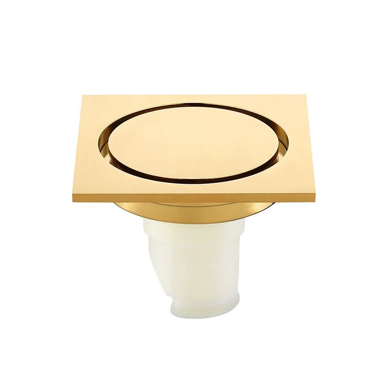 Gold Conceal Floor Drain Chrome Black Gold brass Square 10X10cm Anti-block anti-smelly Bathroom Drain accessories