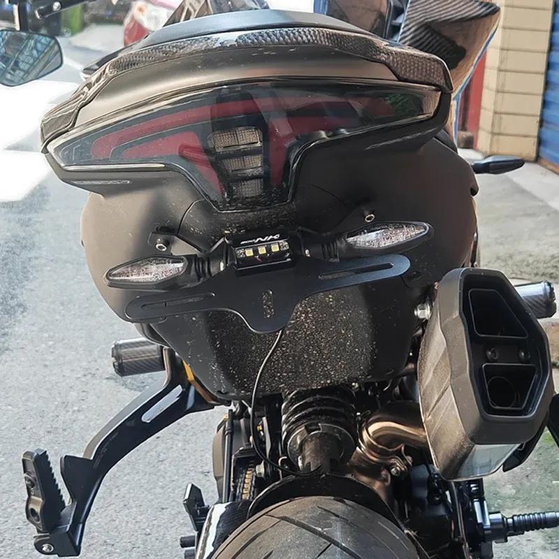 Motorcycle Rear Foldable Short Tail Stock License Plate Light Tailstock Holder Bracket Kit FOR CFMOTO CF800NK 800NK 800 NK
