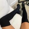Новые женские высокие сапоги из эластичного хлопка на низком каблуке, с круглым носком, до колена, обувь, зимние высококачественные сапоги