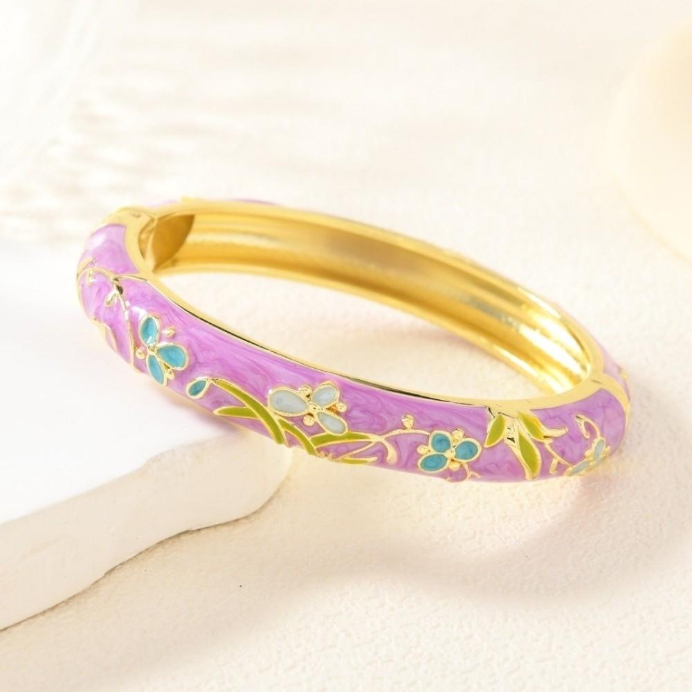 Zinc Zinc Zinc Alloy Enamel Bracelet Elegant Traditional Jewelry Dainty Cloisonne Bangle Gift
