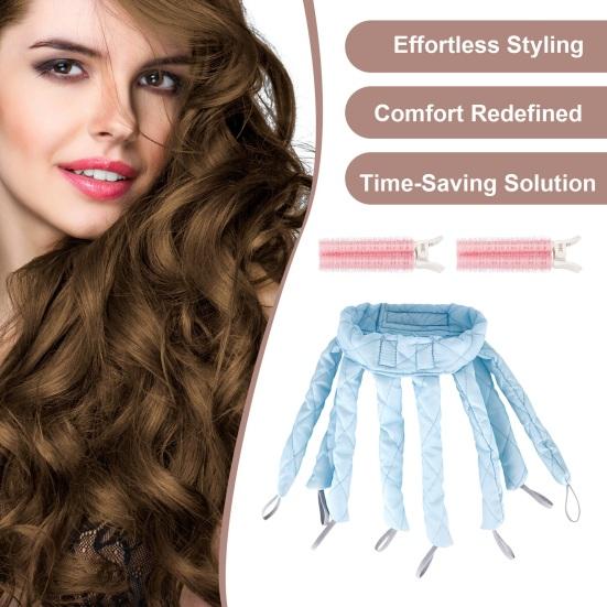 Без нагрева щипцы для завивки волос с регулируемым ремешком для женщин, спящих ночью, восемь когтей, повязка на голову, щипцы для завивки, мягкие бигуди для ленивых девушек, длинные волосы, завивка