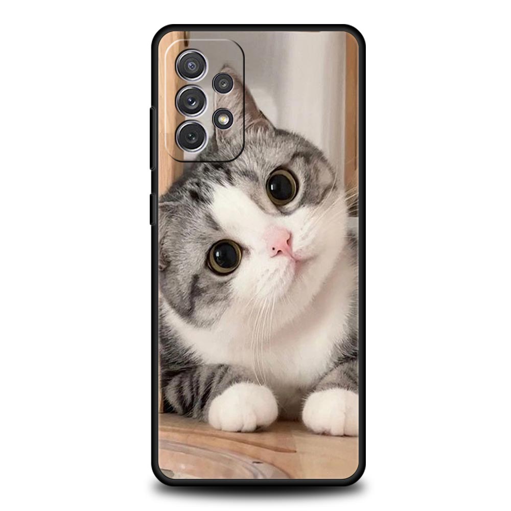 Милый чехол-котик с сердцем для Samsung Galaxy A17 A07 A55 A35 A25 A15 A05s A33 5G A31 A23 A21s A13 A41 A73 A53 A51 A71 A03