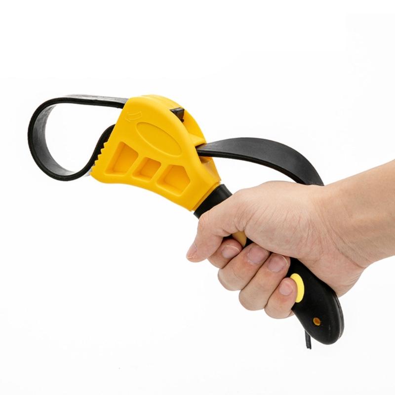 2Pcs Strap Wrench Set Adjustable Rubber Belt Wrench for Oil Filter Wrench Set Jar Opener Shower Head Wrench Water Filter