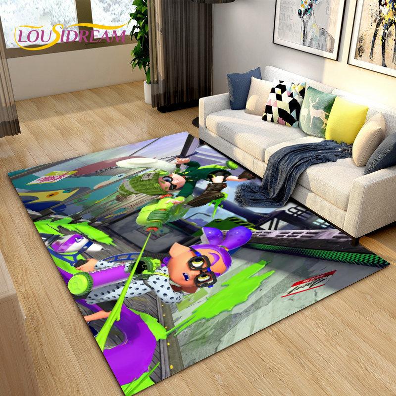 Splatoon, коврик для компьютерных игр, мультяшный коврик, коврик для гостиной, спальни, дивана, коврик для двери, детский игровой нескользящий напольный коврик