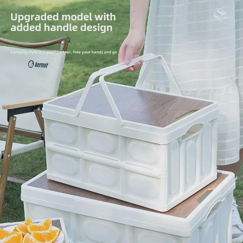 Portable Folding Storage Box for Camping, Home, and Car Trunk