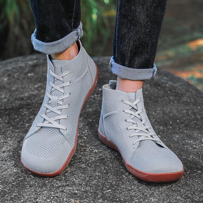 Минималистичные высокие повседневные спортивные туфли с широким носком, дышащие туфли для ходьбы на плоской подошве, ботильоны, обувь для тренировок в зале и на открытом воздухе