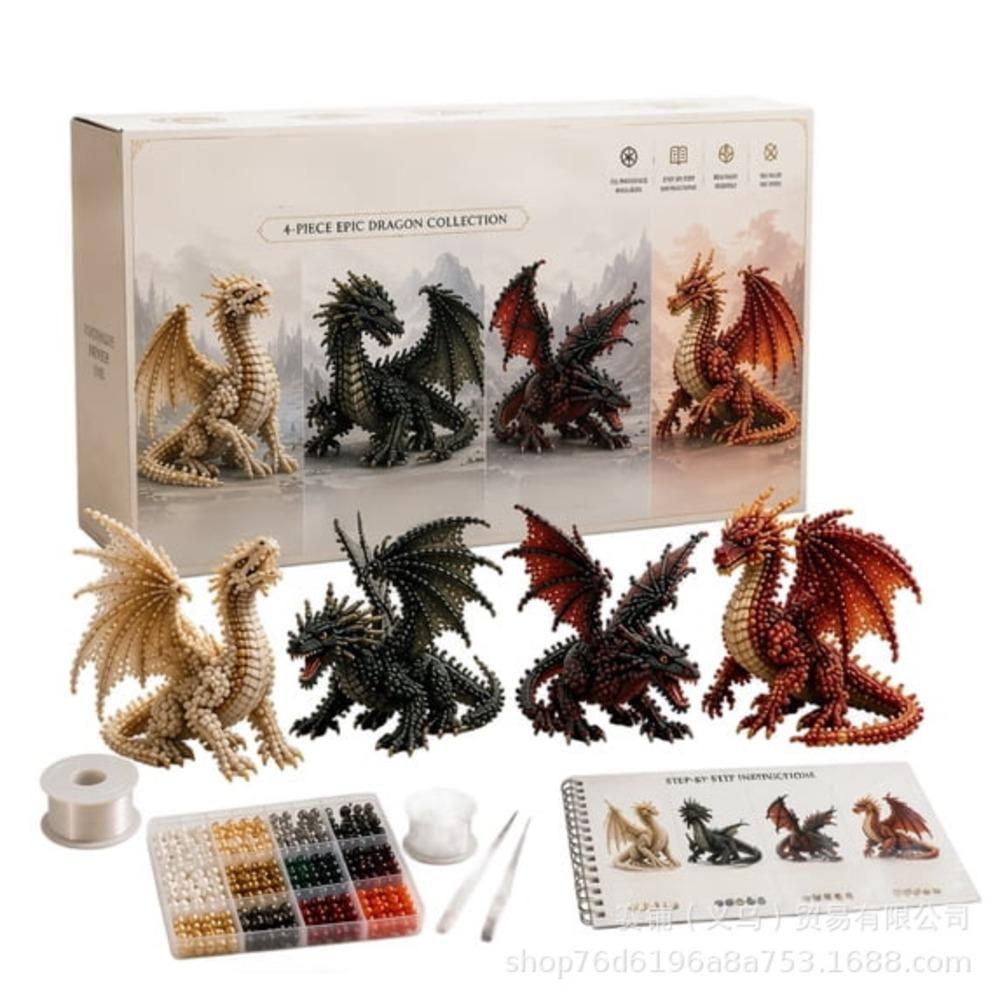 Petite 3D Beaded Animal Craft Kit, DIY Educational Toy Set with 28 Designs, Colorful Beads, Creative Gift for Kids and Adults