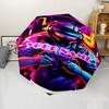 1PC Custom Name Neon Helmet Automatic Folding Umbrella Compact Travel Umbrella for Men & Women, Ideal Gift for Christmas, Birthdays, Hallo