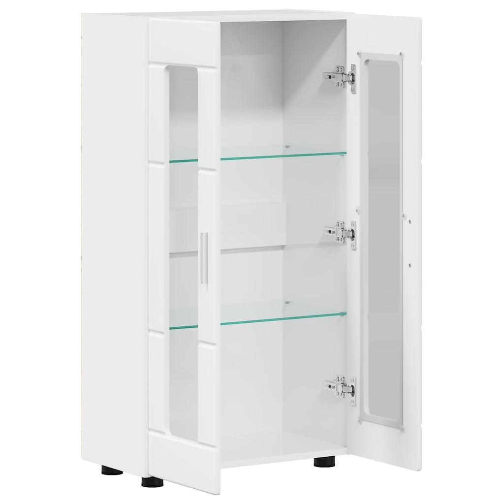 FLORIN Sideboard with Shelf High Gloss White 55.5 x 29 x 100 cm