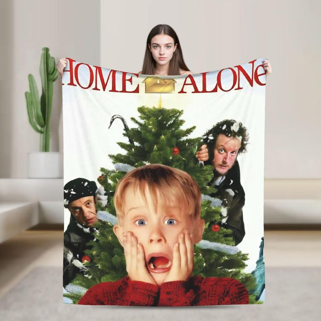 Home Alone Merry Christmas Blanket Quality Warm Soft Throw Blanket Autumn Travel Couch Chair Sofa Bed Funny Bedspread