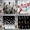 Шторка для душа на Хэллоуин Черепа Летучие мыши Отпечатки рук Кровь Атмосфера Ужаса Праздничный Подарок Полиэстер Шторы для ванной Декор ванной комнаты
