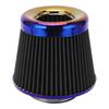 Автомобильный воздушный фильтр 3 дюйма 76 мм Высокопроизводительный Моющийся Многоразовый Конусный Универсальный Аксессуар Черный