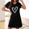 Women's Home Clothing, Pajamas, Love Printed Short Sleeves, Comfortable For Home Leisure, Sexy, And Can Be Worn As A Casual Dress