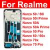 Для Realme Narzo 50 50A 50i Pro Prime 60 60X 70X 70 Pro 4G 5G Корпус LCD Рамка LCD Держатель Запчасти для ремонта