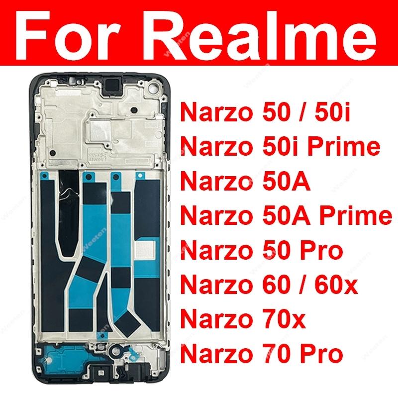 Для Realme Narzo 50 50A 50i Pro Prime 60 60X 70X 70 Pro 4G 5G Корпус LCD Рамка LCD Держатель Запчасти для ремонта