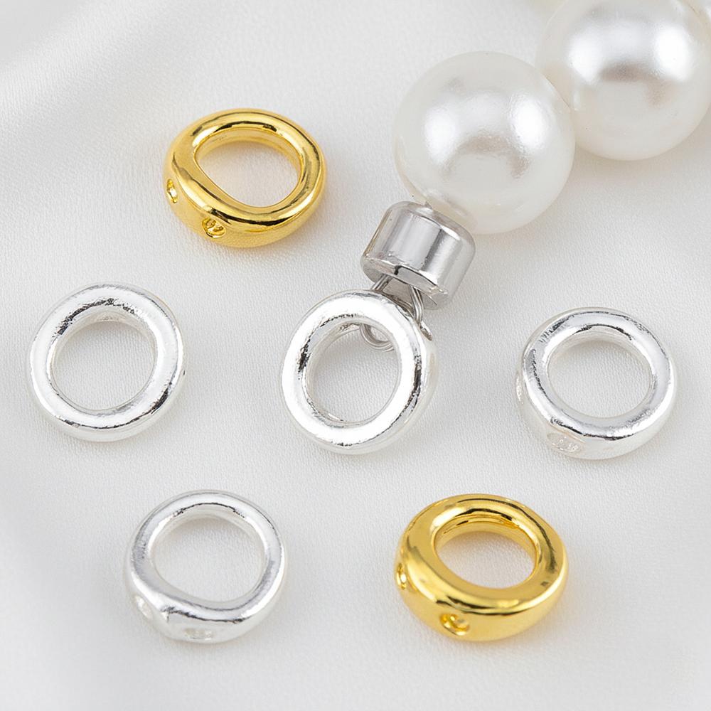 10pcs 20pcs Brass End Bead Tip Double Holes Connector Rings End Caps Dia.5.3mm for Necklace Bracelet Jewelry Making Accessories