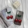 Прозрачный чехол для телефона с вишней и черепом для iPhone 13, 14 Pro, 15, 16 Pro Max и 17