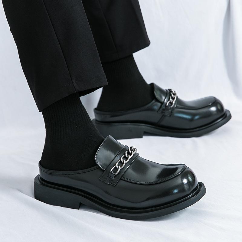 2025 лето новые полузакрытые маленькие кожаные туфли большого размера модные туфли для платья повседневные туфли внешнеторговая деловая обувь