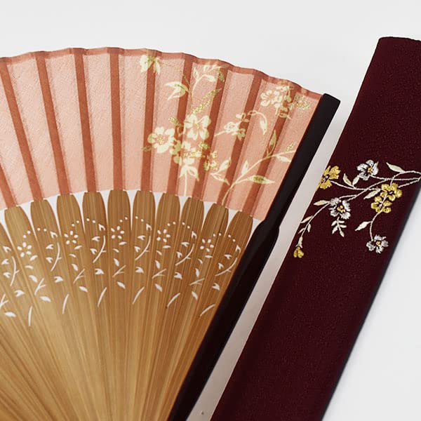 Сумка-веер в виде кимоно Сара с Павлонией Коралл [Стильная Ироха] Набор, бязь, среднеокрашенная кость, коробка, (коралловый)