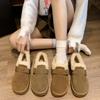 Women's Thick Bottom Large Size Thickened Winter Warm Fur One Snow Boots Padded Lining Ankle Boots Non-slip Hiking Sports Loafers Cotton Shoes