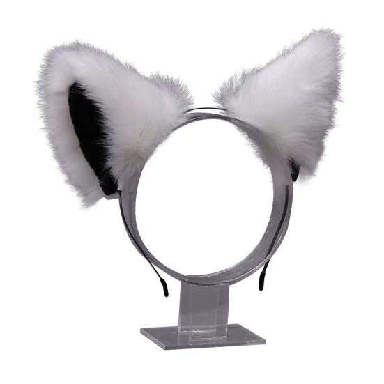 Плюшевая повязка на голову с кошачьими ушками, обруч для волос ручной работы на Хэллоуин, вечеринка, атмосфера, реквизит для фотосъемки