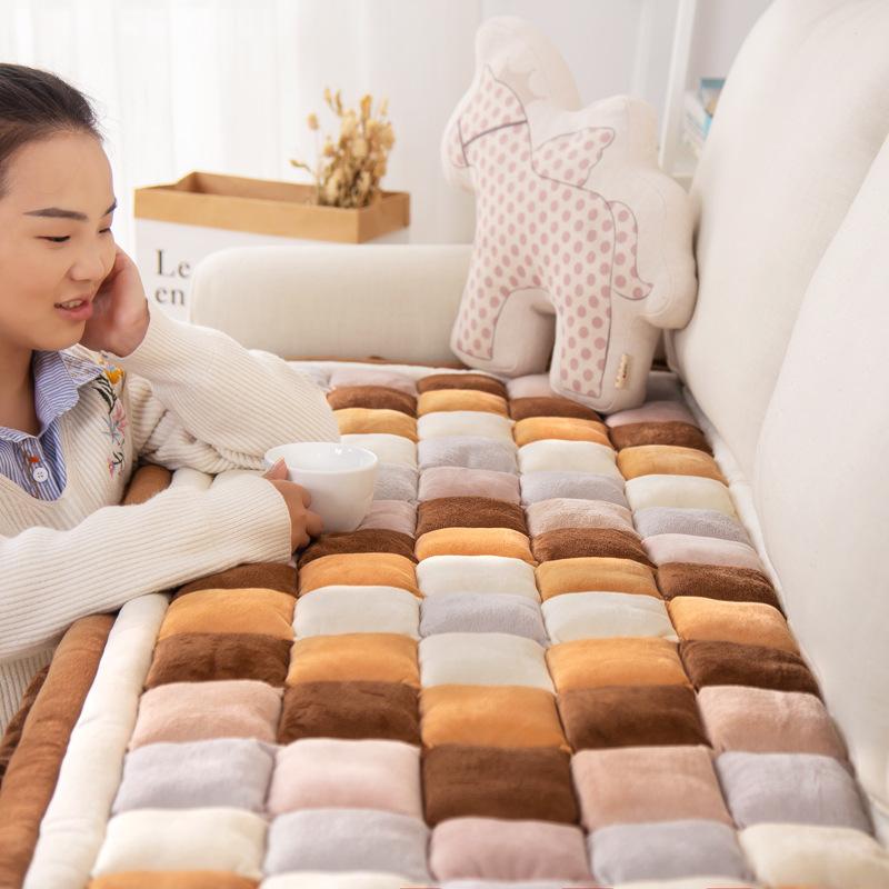 Плюшевая подушка для булочки, подушка для дивана, подушка для четырех сезонов, нескользящая утолщенная утолщенная подушка для трех человек, простой скандинавский осенне-зимний стиль