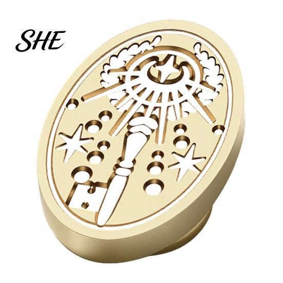 DIY Scrapbooking Stamp Brass Wax Seal Head, Vintage Key Pattern Embossed Sealing Fantasy Style Head for Envelope Journal Gift Packaging Invitation