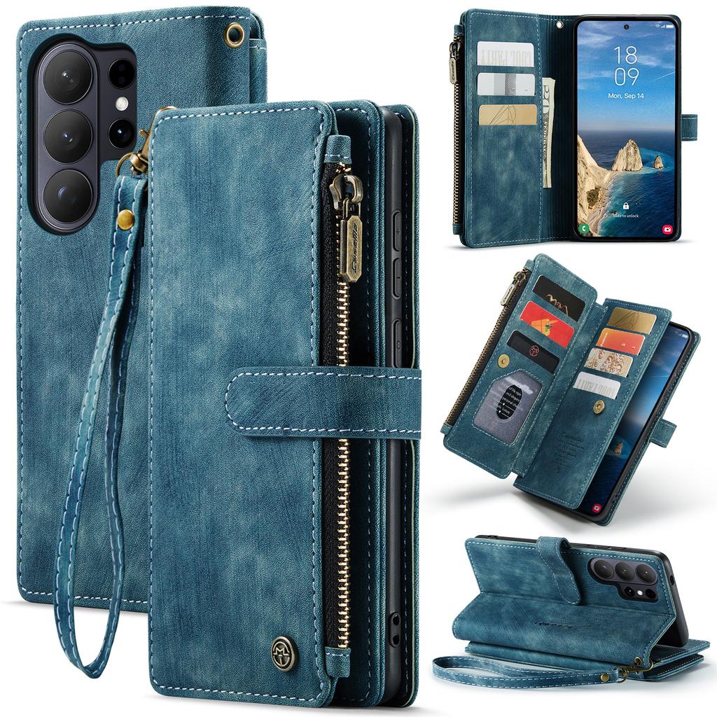 Leather Case for Samsung Galaxy S26 Ultra S25 Edge S24 Plus S23 Fe S22 S21 S20 Note20 A56 A36 A17 Card Holder Wallet Phone Cover