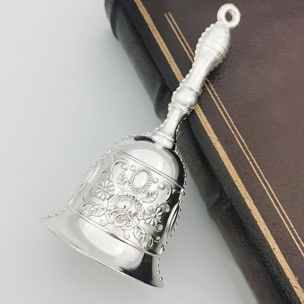 Metal Tea Hand Bells Service Handbell Dinner Bells Loud Call Handbell Vintage Metal Handbells with Delicate Handle